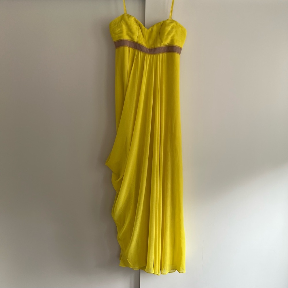 BCBG Yellow Chiffon Gown